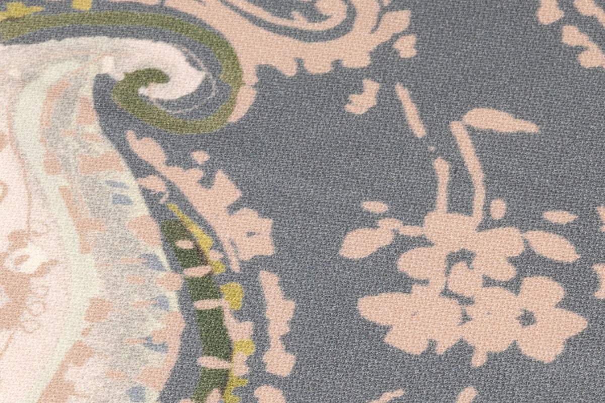 Paisley Printed Italian Silk and Wool - Gray