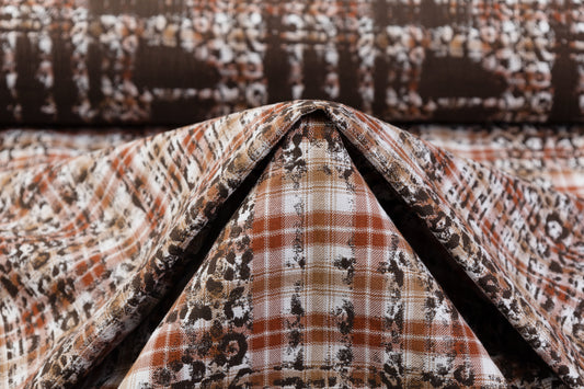 Double Faced Italian Linen Jacquard - Brown