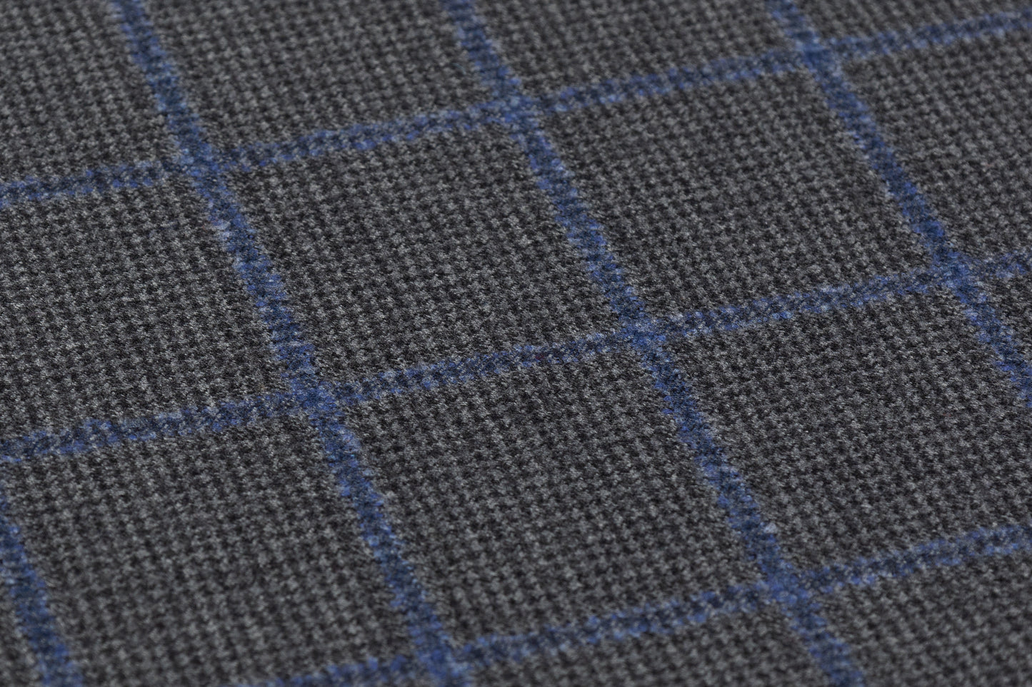Tallia di Delfino - Checked Italian Super 130s Wool Flannel - Charcoal Gray / Blue