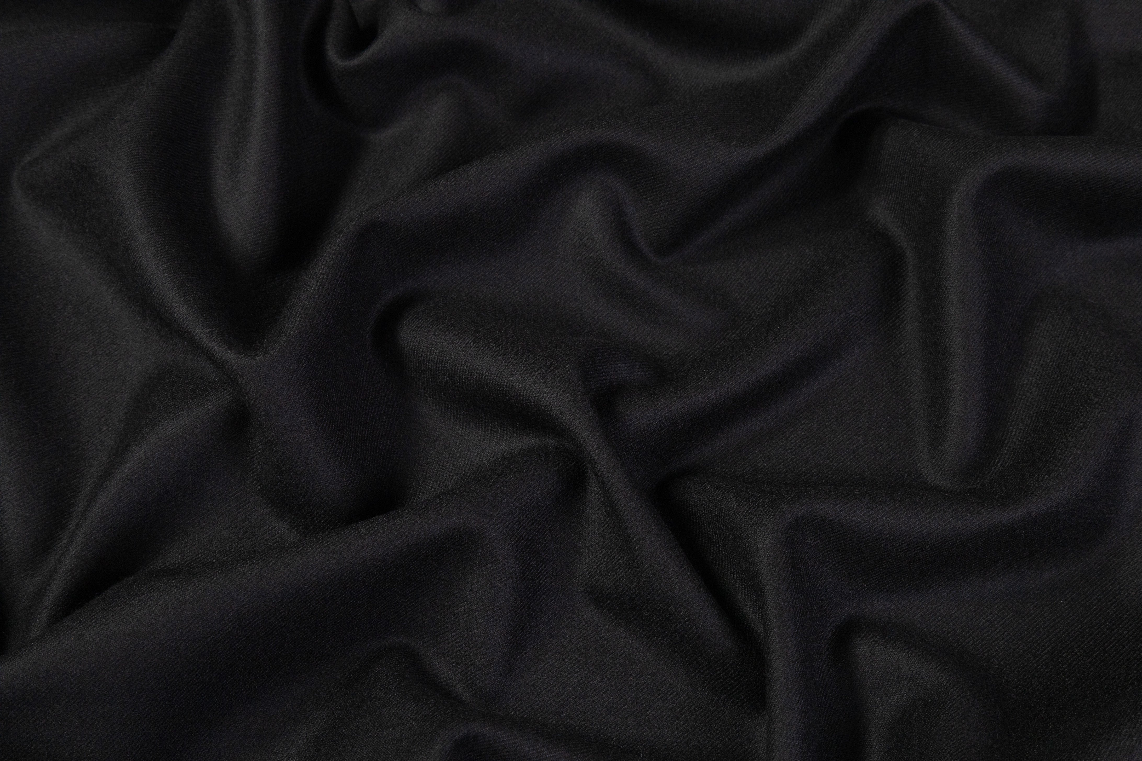 Italian Wool Flannel Suiting - Black