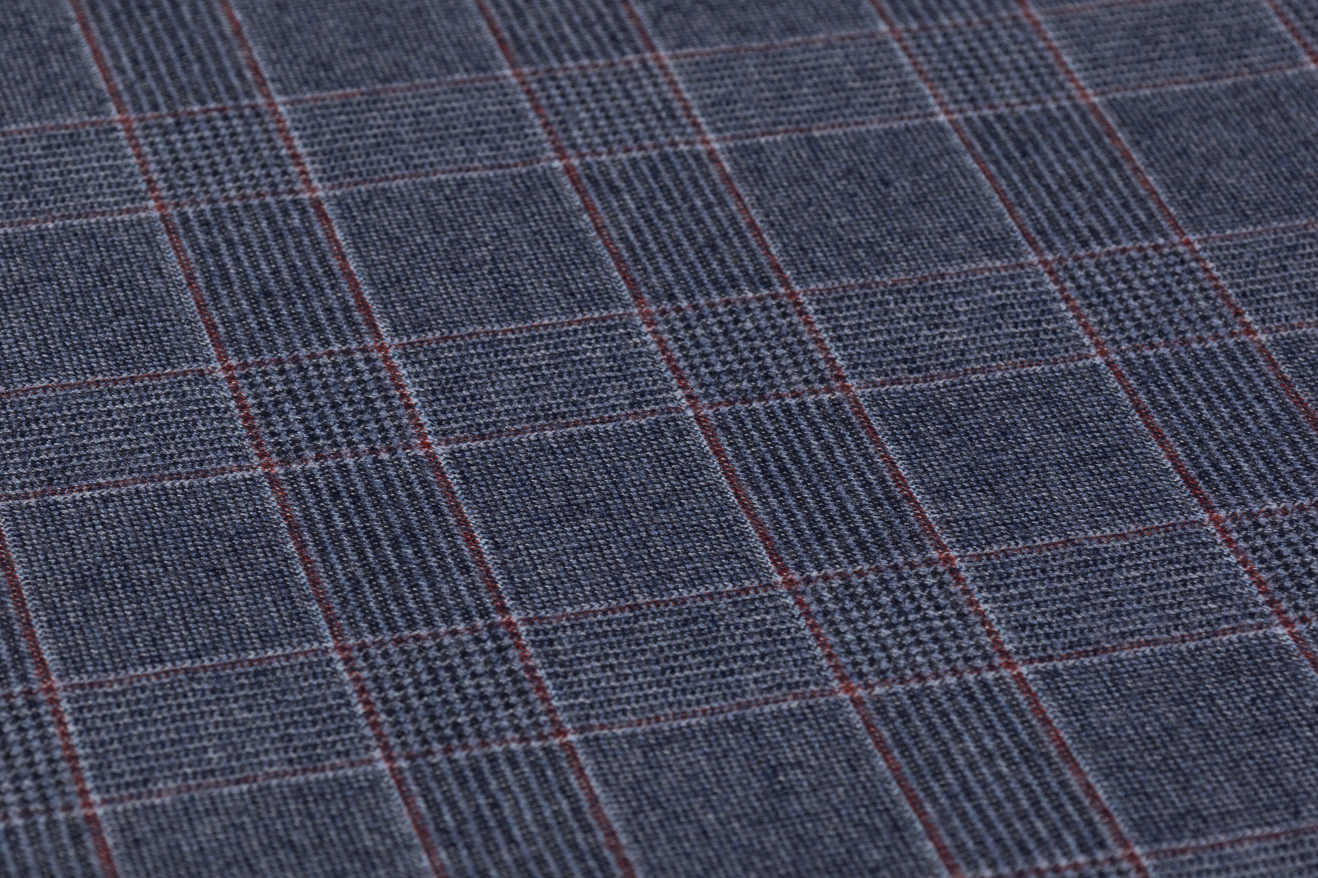 Carnet - Checked Italian Super 130s Wool Flannel - Blue / Red