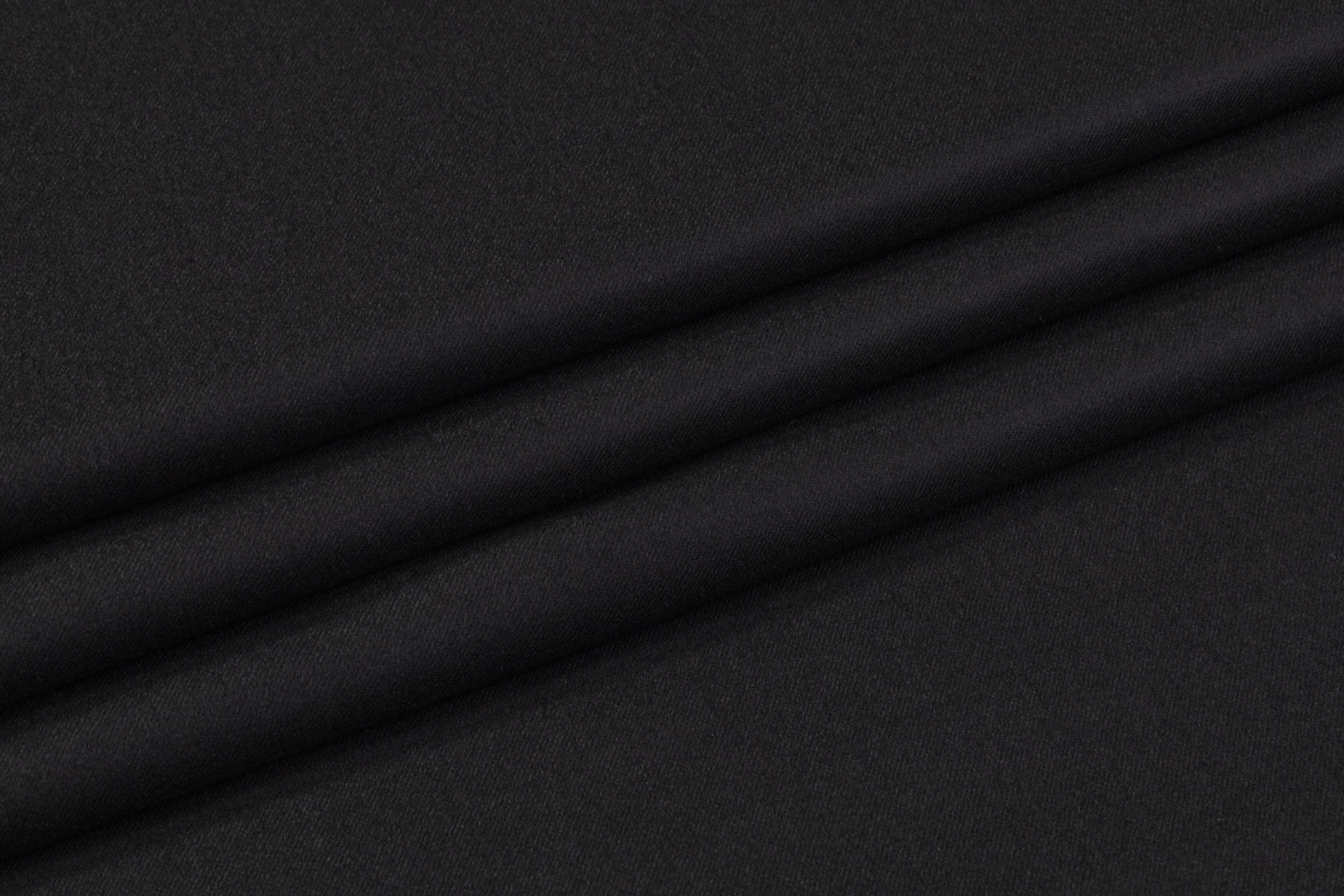 Italian Wool Flannel Suiting - Black