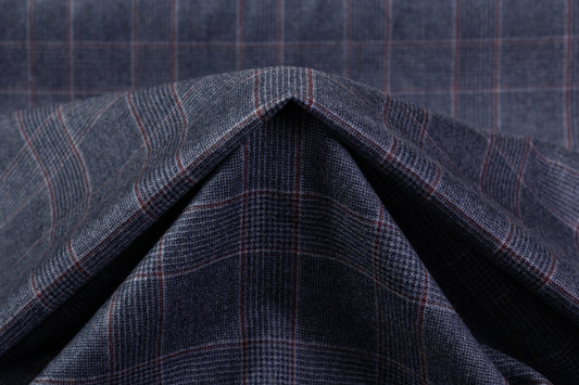 Carnet - Checked Italian Super 130s Wool Flannel - Blue / Red