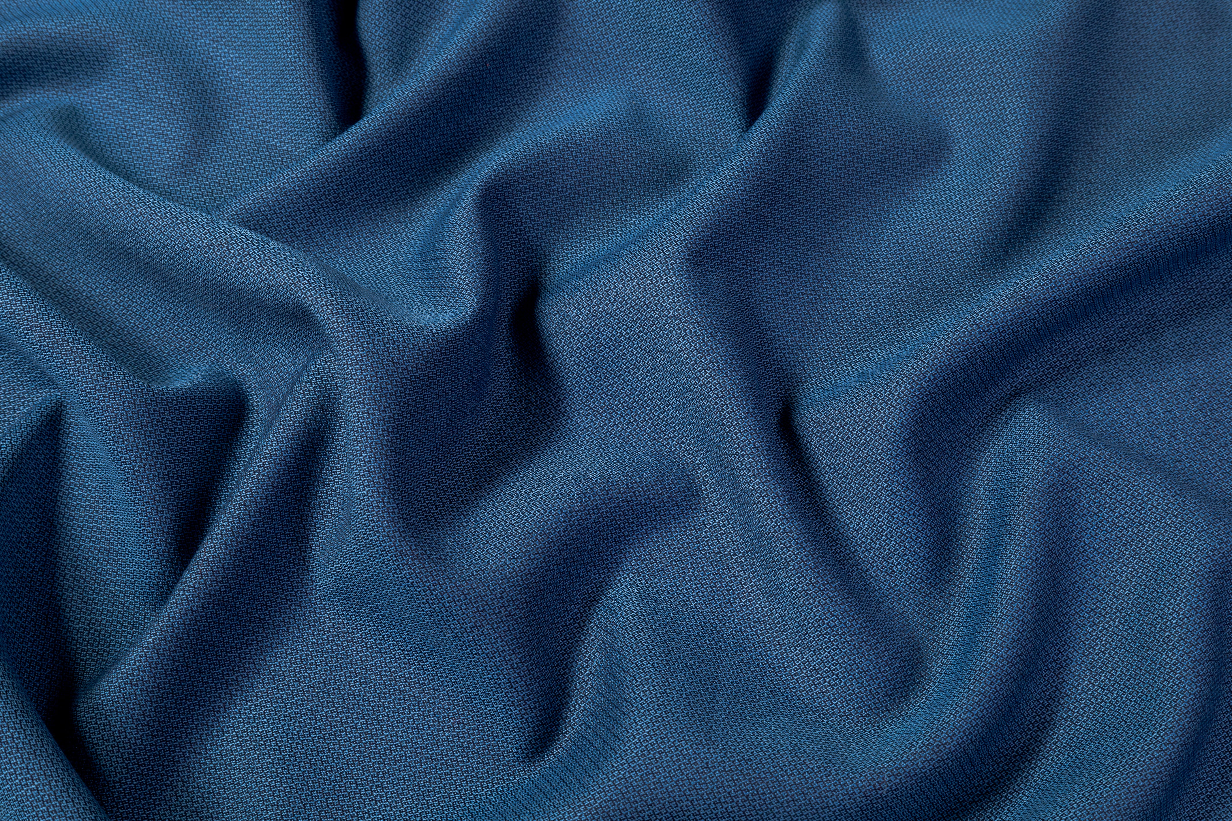 Guabello - Italian Micro Pattern Wool Suiting - Blue