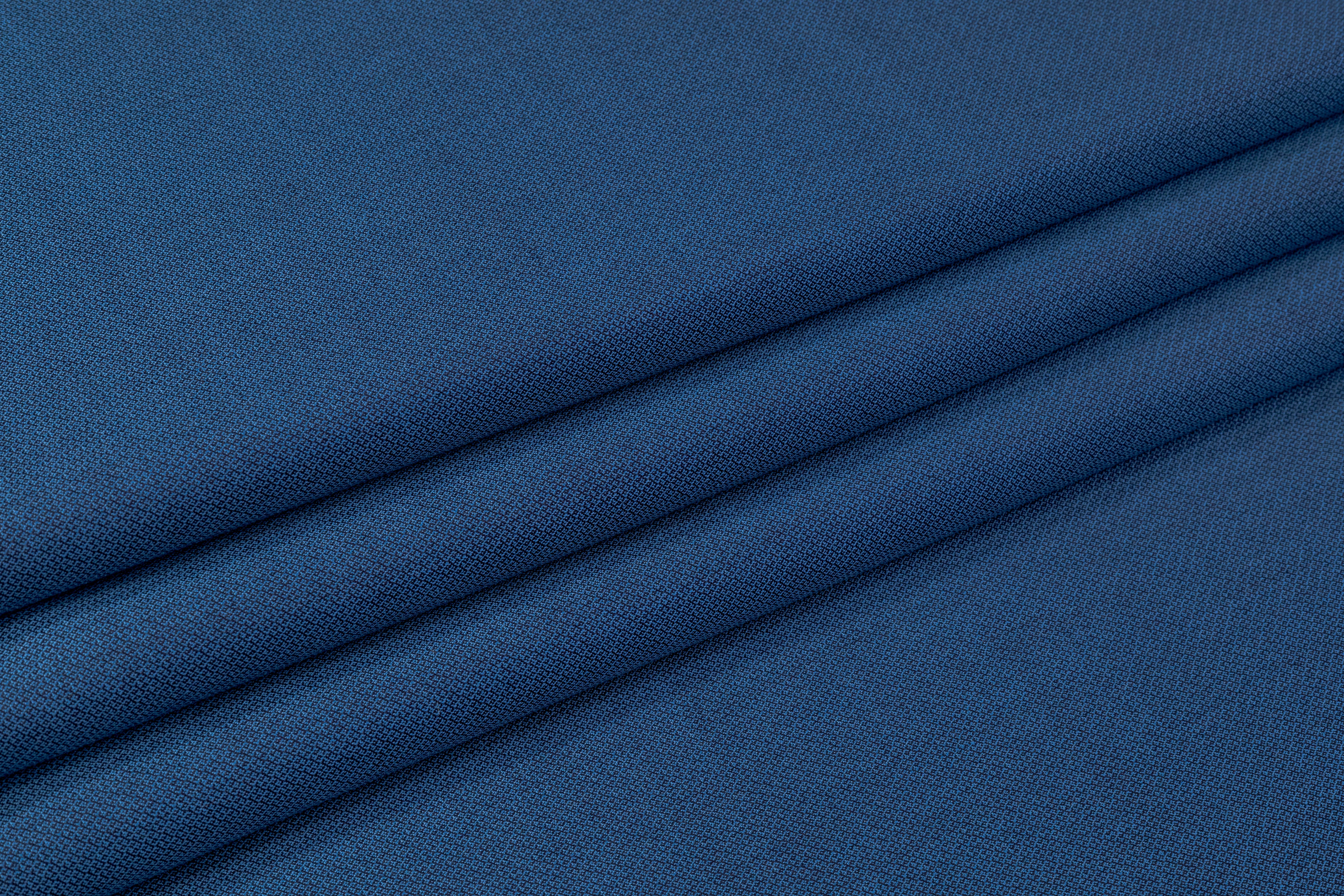 Guabello - Italian Micro Pattern Wool Suiting - Blue
