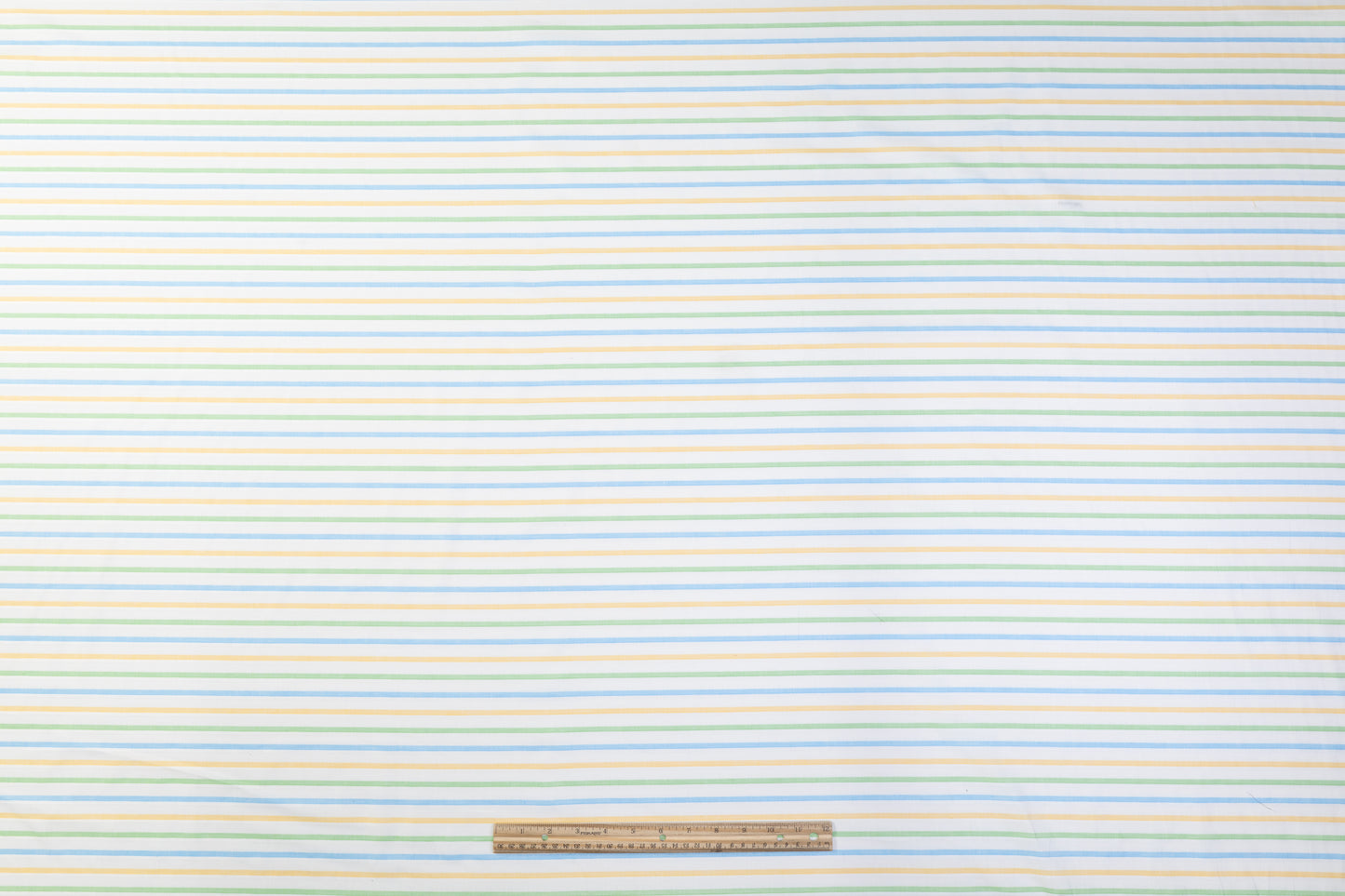 Striped Italian Cotton Linen Blend - Blue / Green / Yellow