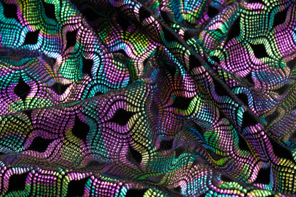 Iridescent Laminated Italian Silk Viscose Velvet - Multicolor