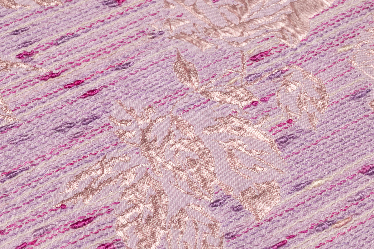 Floral Italian Silk Blend Tweed Brocade - Lilac / Pink