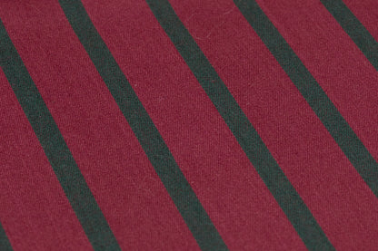Striped Italian Satin Faille Wool - Burgundy / Green