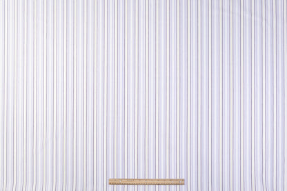 Striped Italian Linen - Lilac / Yellow / White