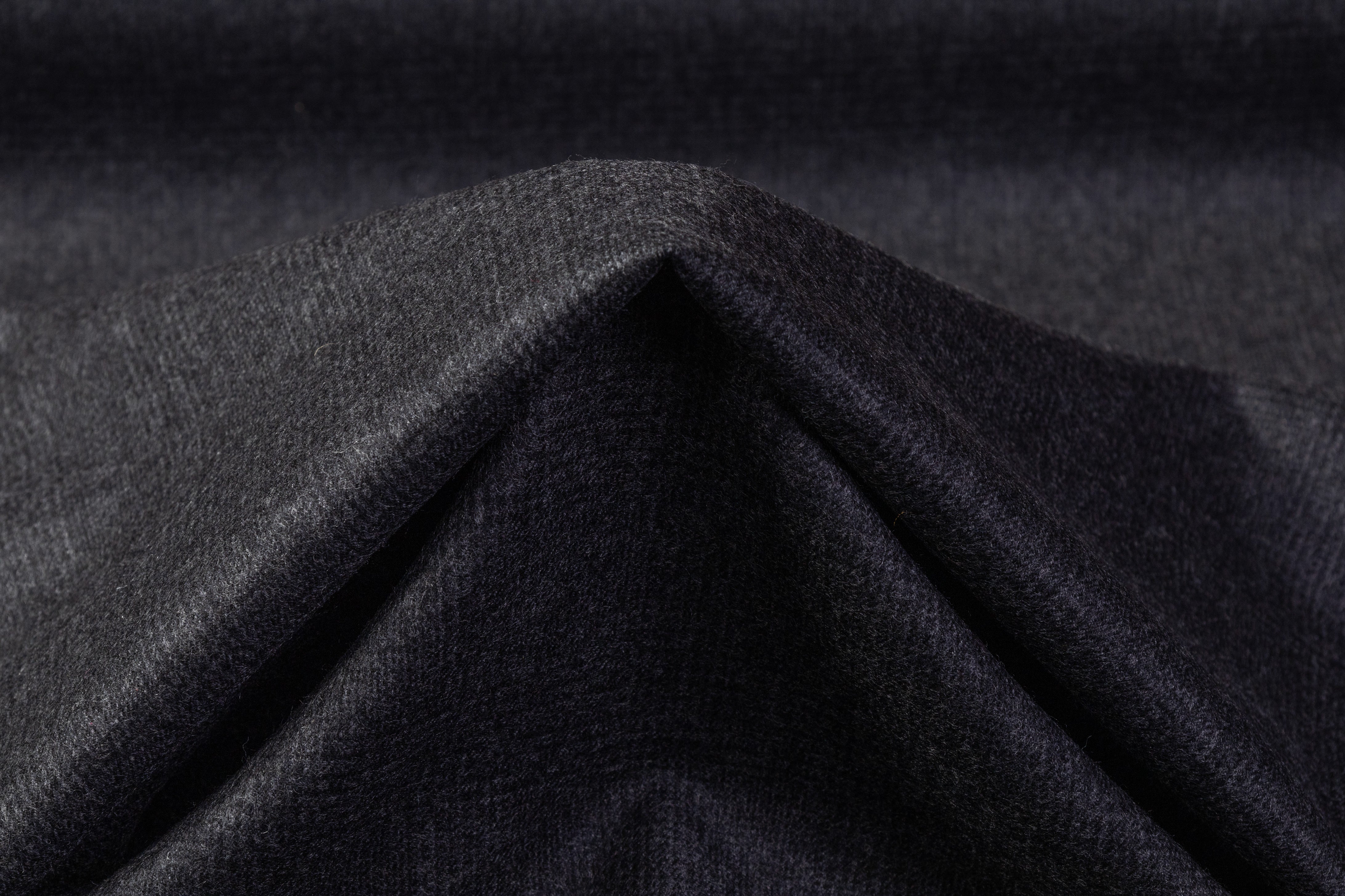 Subtle Checked English Wool Suiting - Charcoal Gray