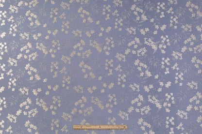 Floral Metallic Brocade - Periwinkle Blue / Platinum Gray