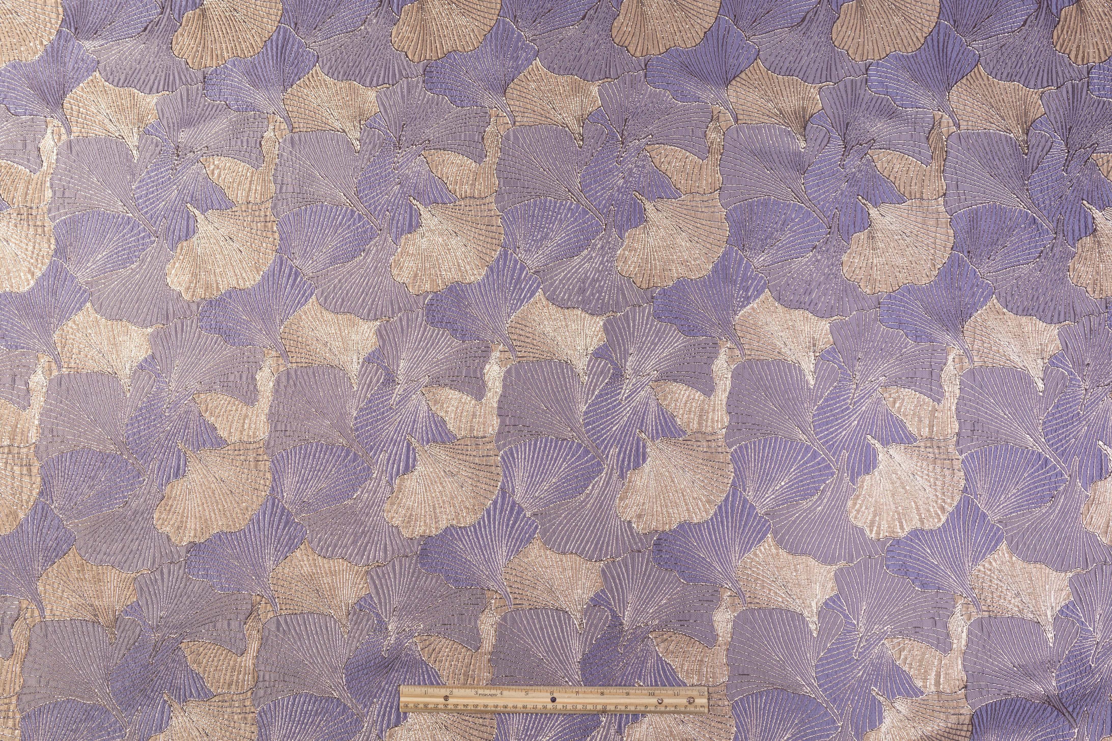 Seashell Metallic Brocade - Purple / Taupe