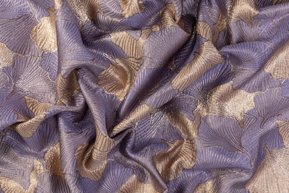 Seashell Metallic Brocade - Purple / Taupe