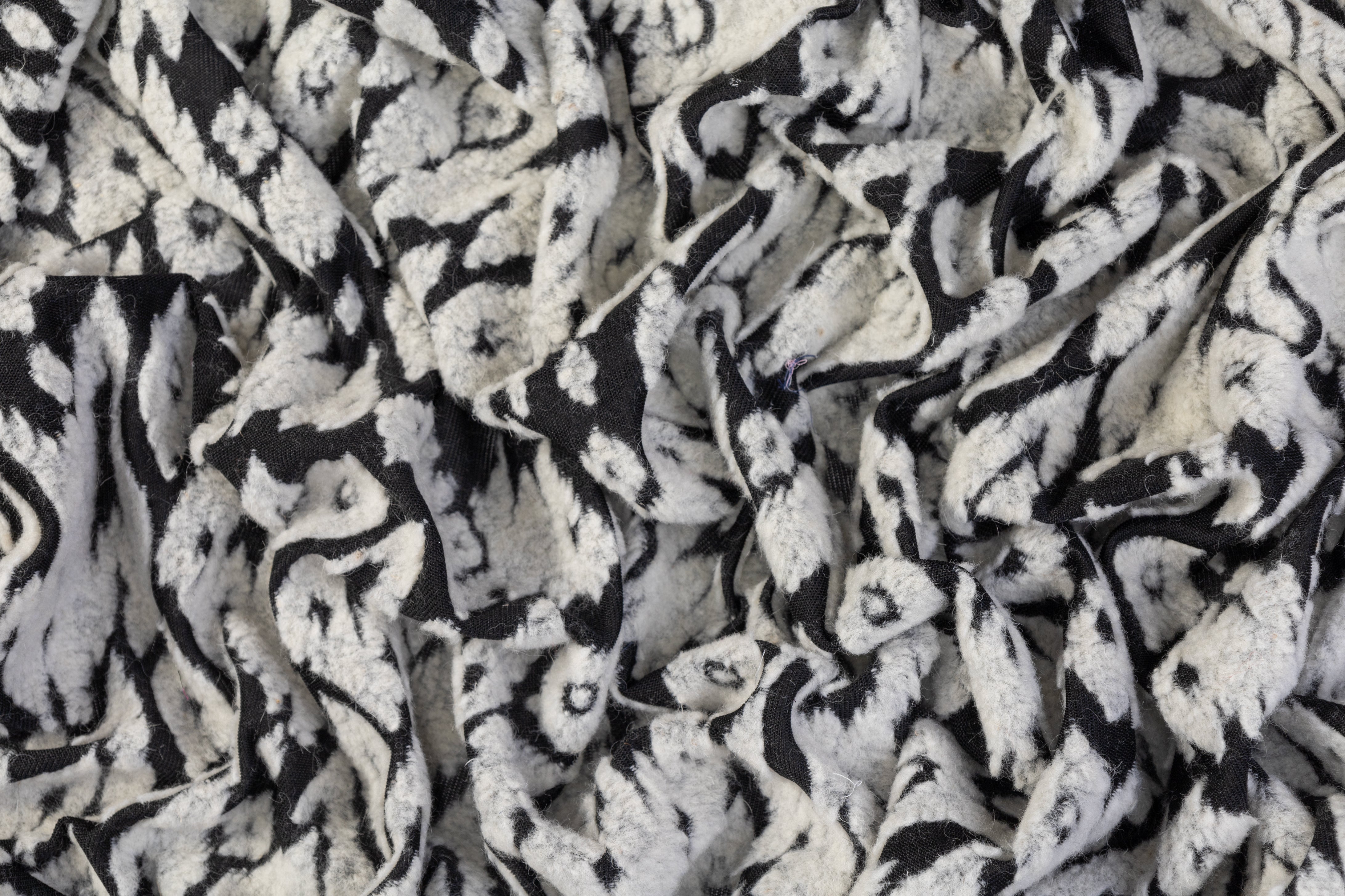Ikat Style Italian Boiled Wool - Gray / Black