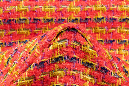 Italian Wool Cotton Metallic Tweed - Pink / Yellow / Blue / Gold