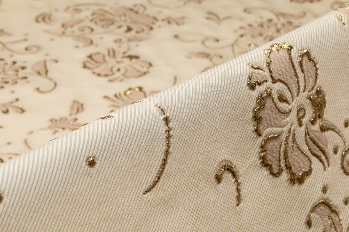 Floral Broder Silk Blend Italian Fil Coupé Brocade - Ivory / Gold