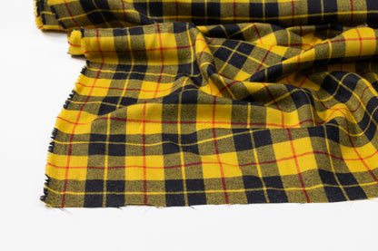 Plaid Italian Wool Suiting - Yellow / Black / Red