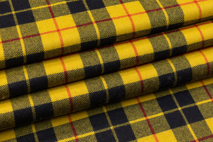 Plaid Italian Wool Suiting - Yellow / Black / Red