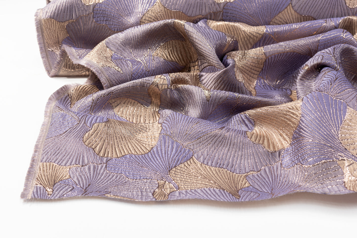 Seashell Metallic Brocade - Purple / Taupe