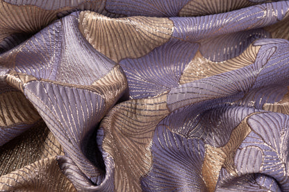 Seashell Metallic Brocade - Purple / Taupe