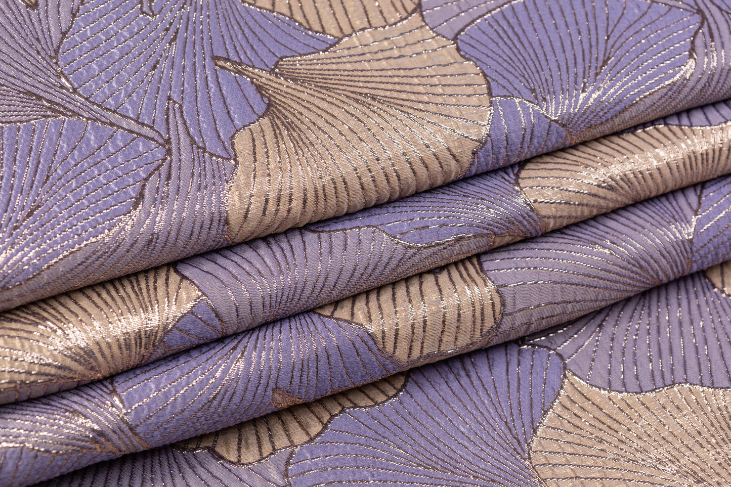 Seashell Metallic Brocade - Purple / Taupe