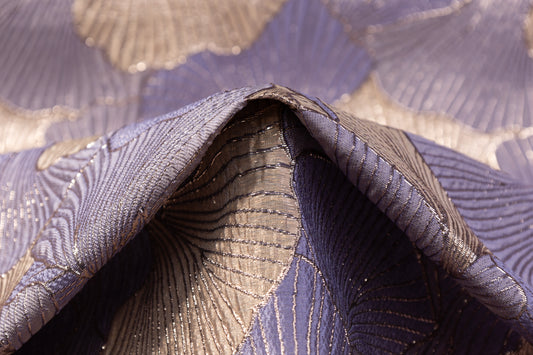 Seashell Metallic Brocade - Purple / Taupe