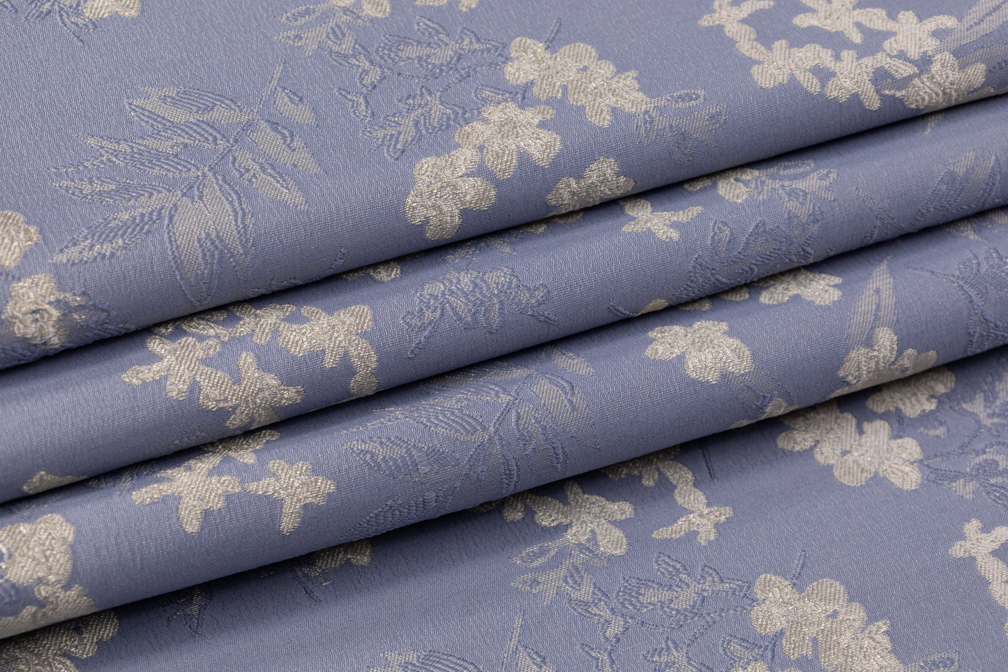 Floral Metallic Brocade - Periwinkle Blue / Platinum Gray