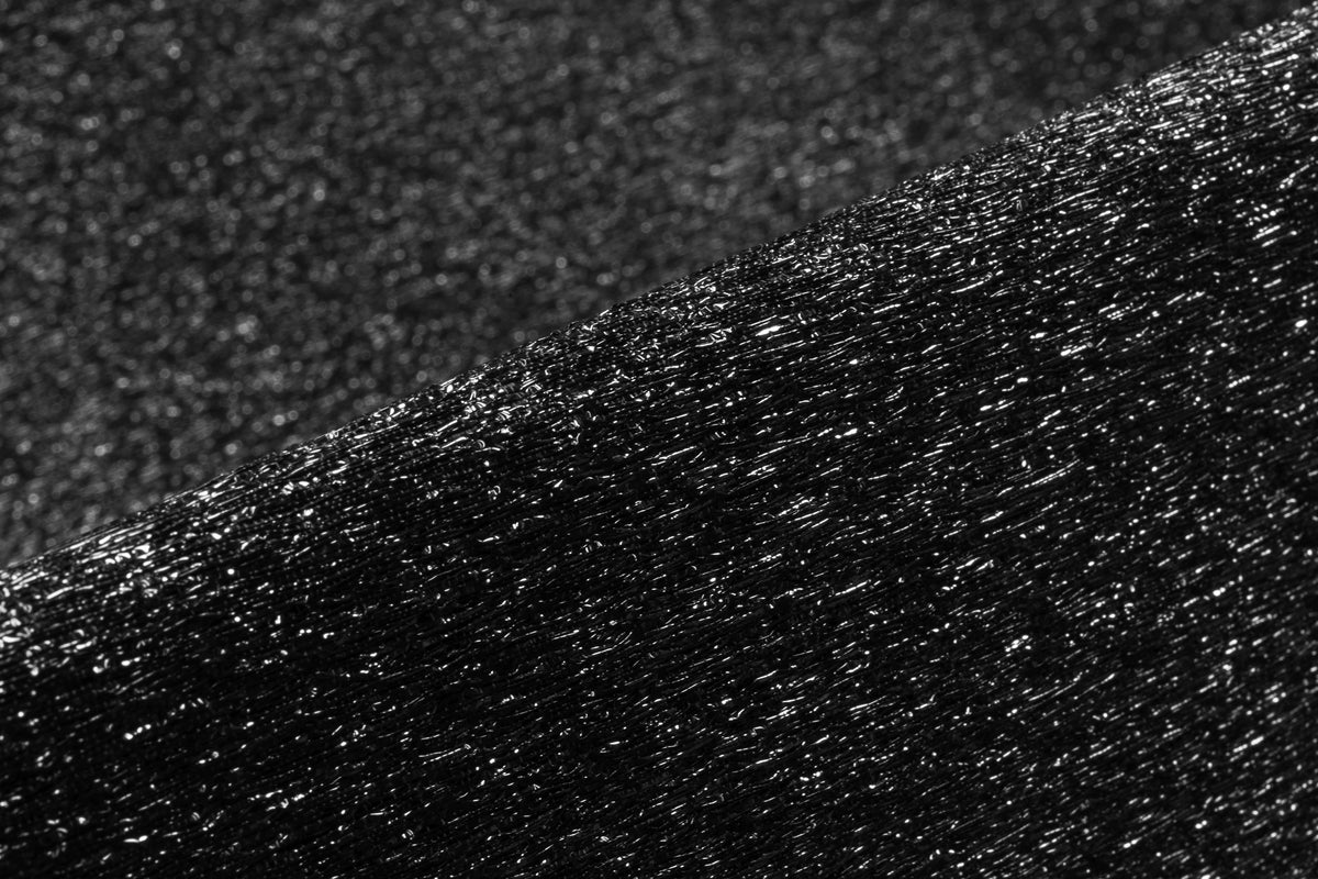 Textured Italian Poly Cotton Lamé - Black