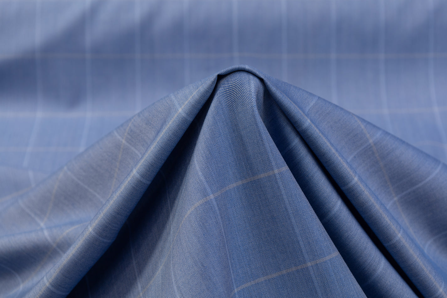Windowpane Italian Wool Suiting - Blue – Prime Fabrics