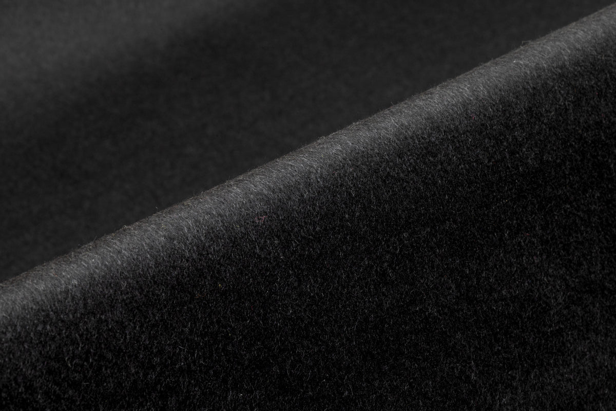 Double Faced Italian Cashmere Wool Coating - Cool Gray / Black Charcoal