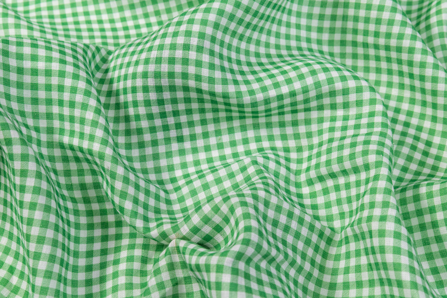 Gingham Check Italian Linen - Green