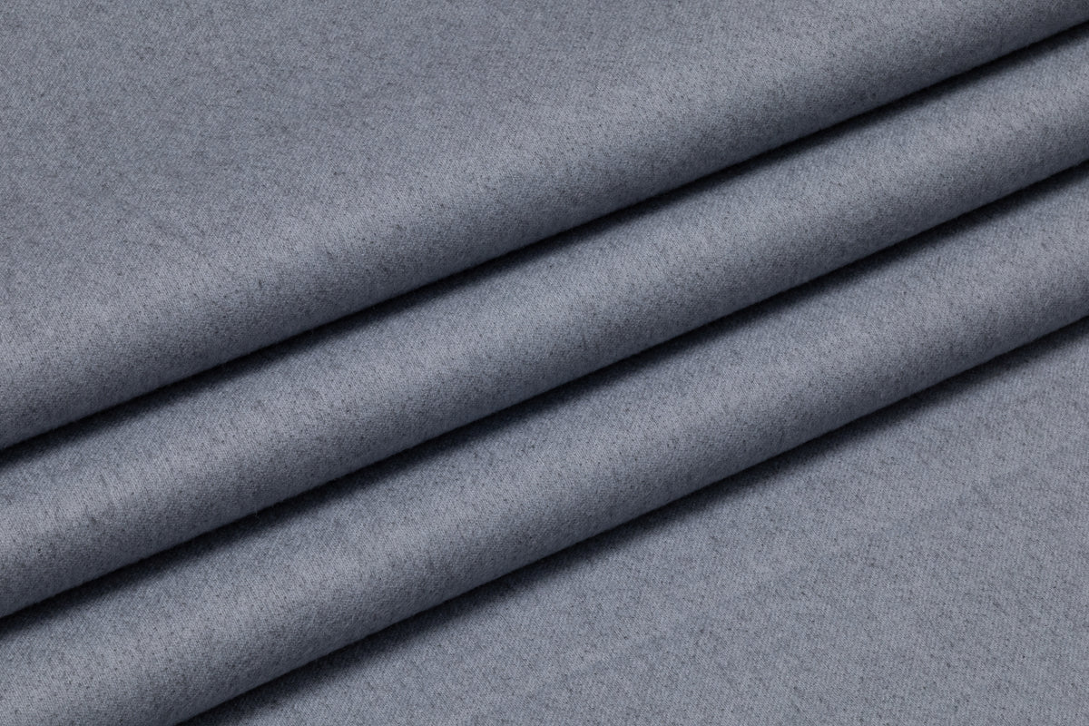 Double Faced Italian Cashmere Wool Coating - Cool Gray / Black Charcoal