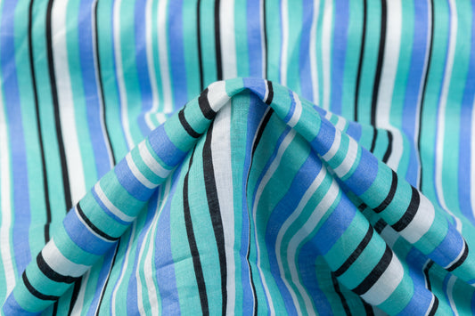 Striped Italian Linen - Blue