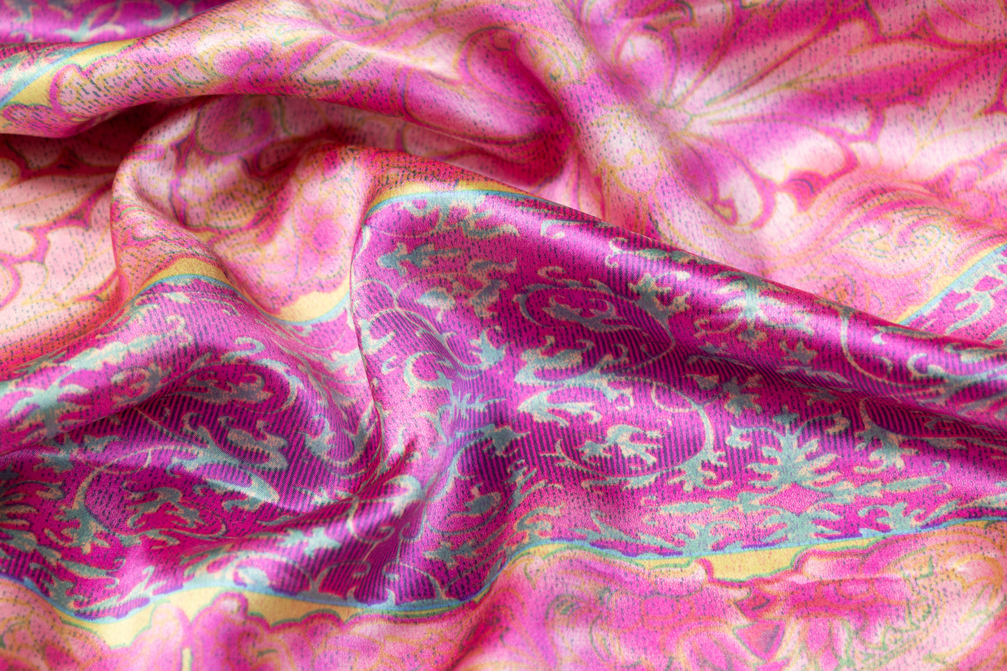 Printed Italian Silk Charmeuse - Pink