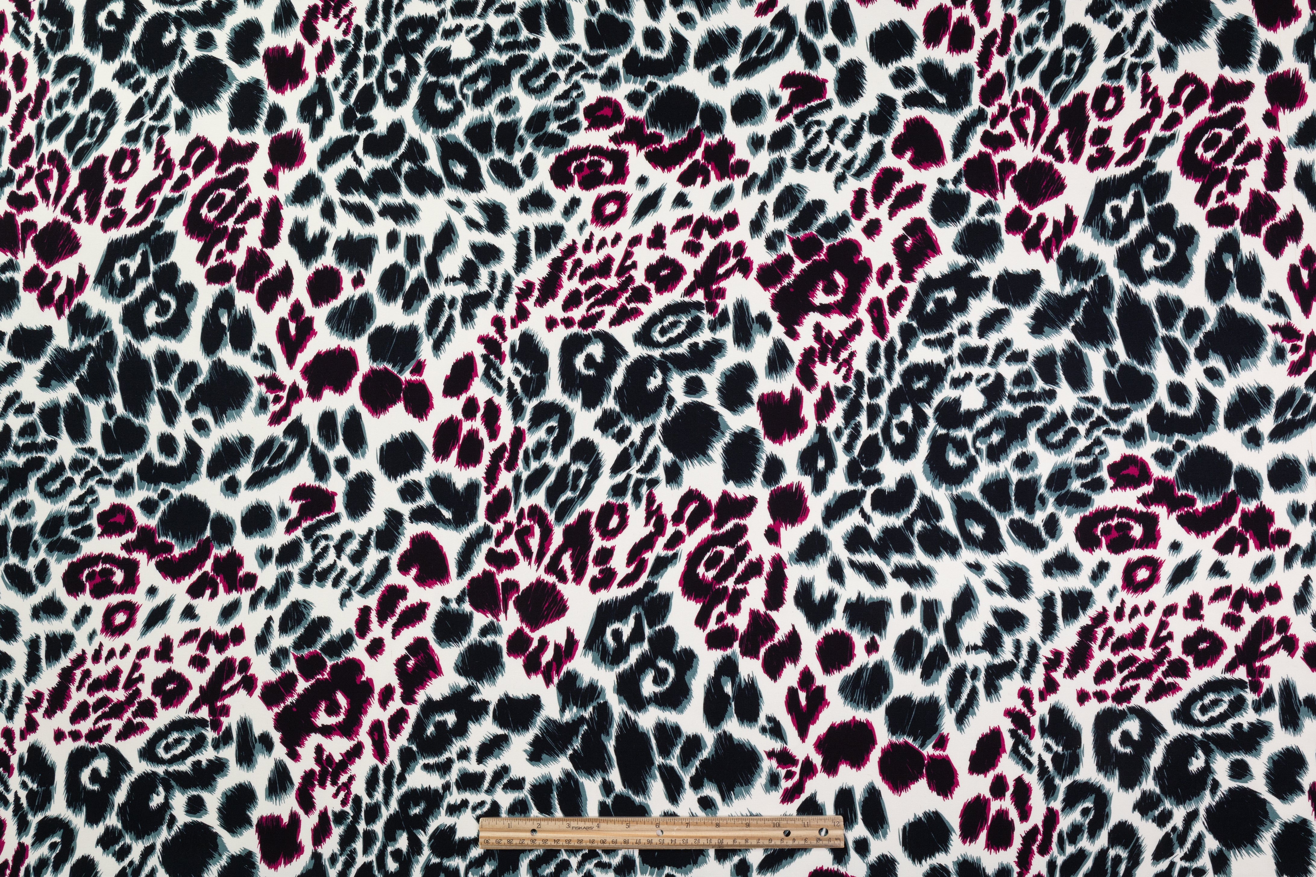 Emanuel Ungaro - Italian Cotton Viscose Faille - Teal / Magenta / Black / White