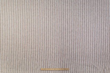 Striped Italian Linen - Taupe / White