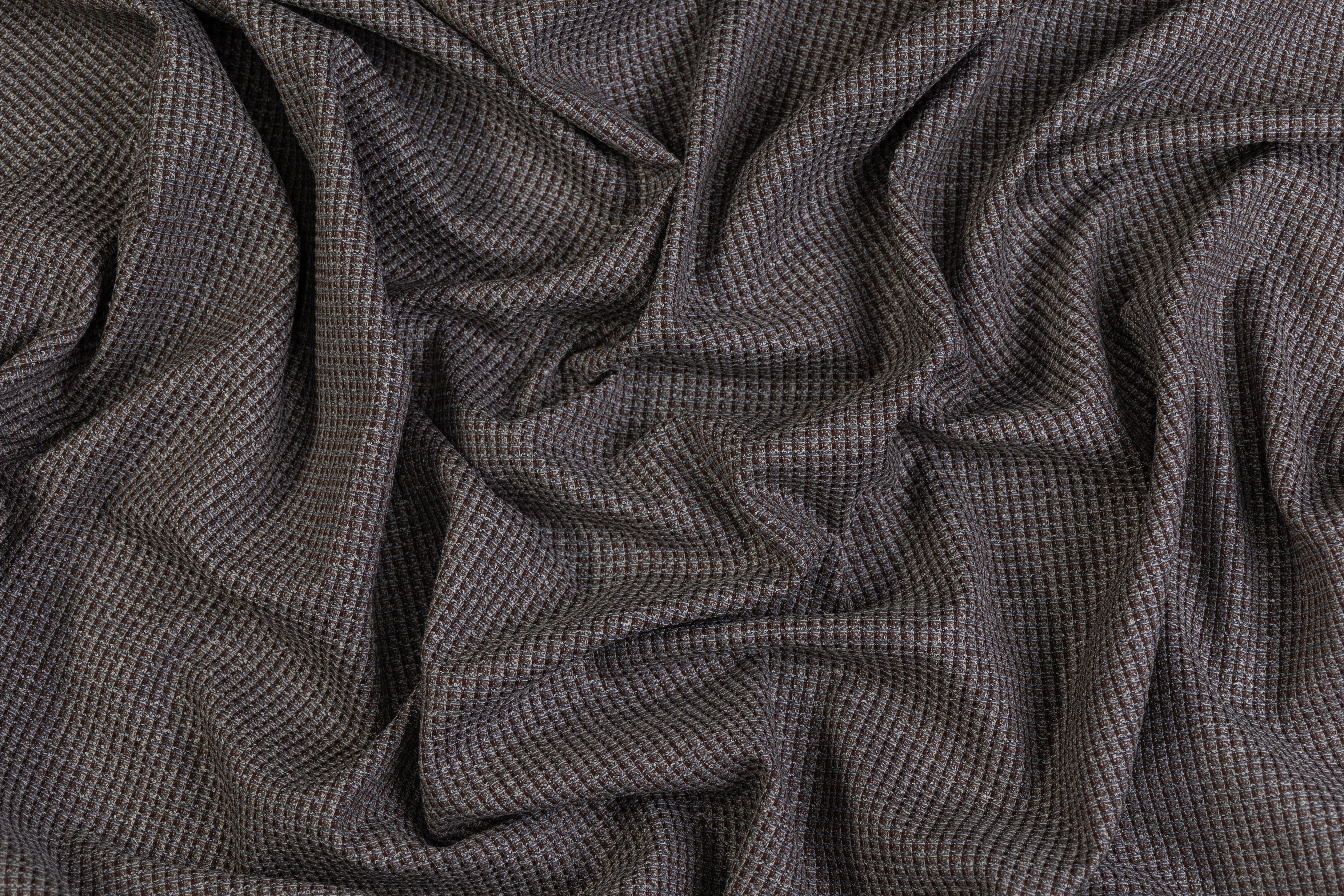 Textured Italian Viscose Wool Tweed - Gray / Brown