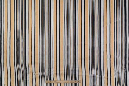 Striped Italian Linen - Beige / Black / White