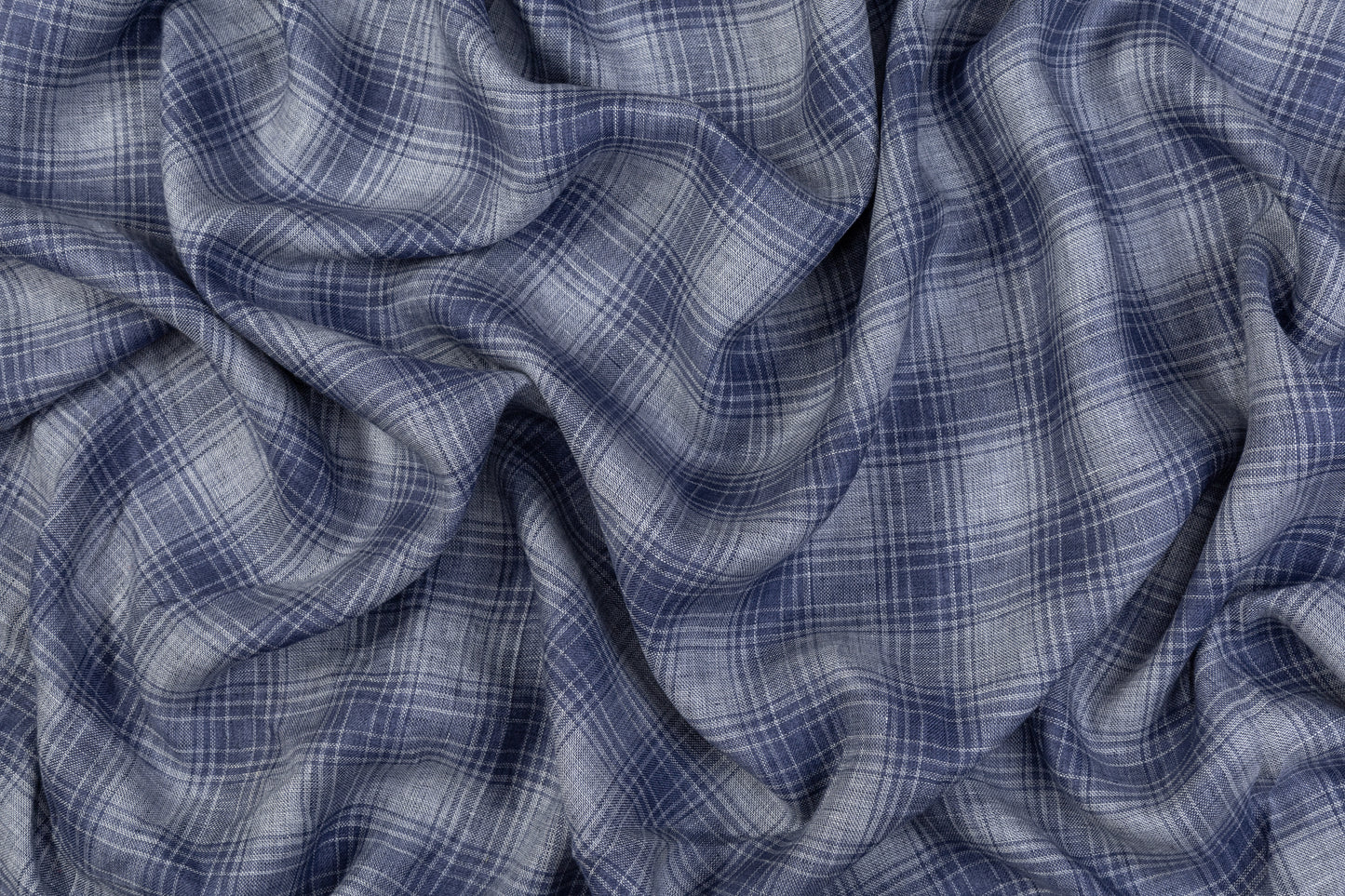 Plaid Italian Linen - Blue