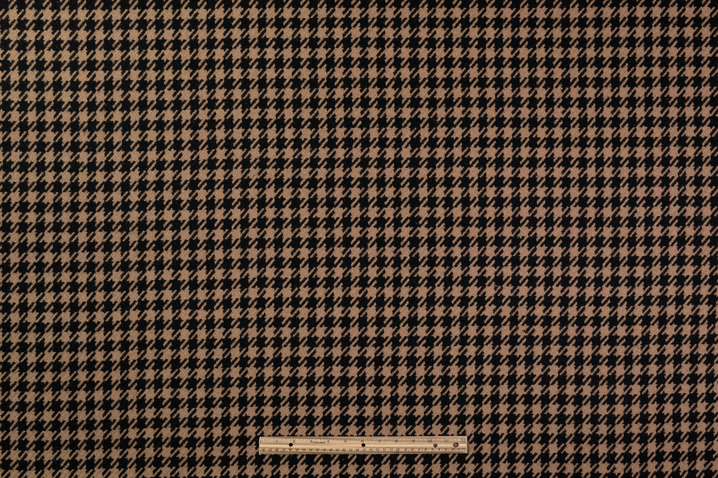 Houndstooth Italian Wool Coating - Black / Brown