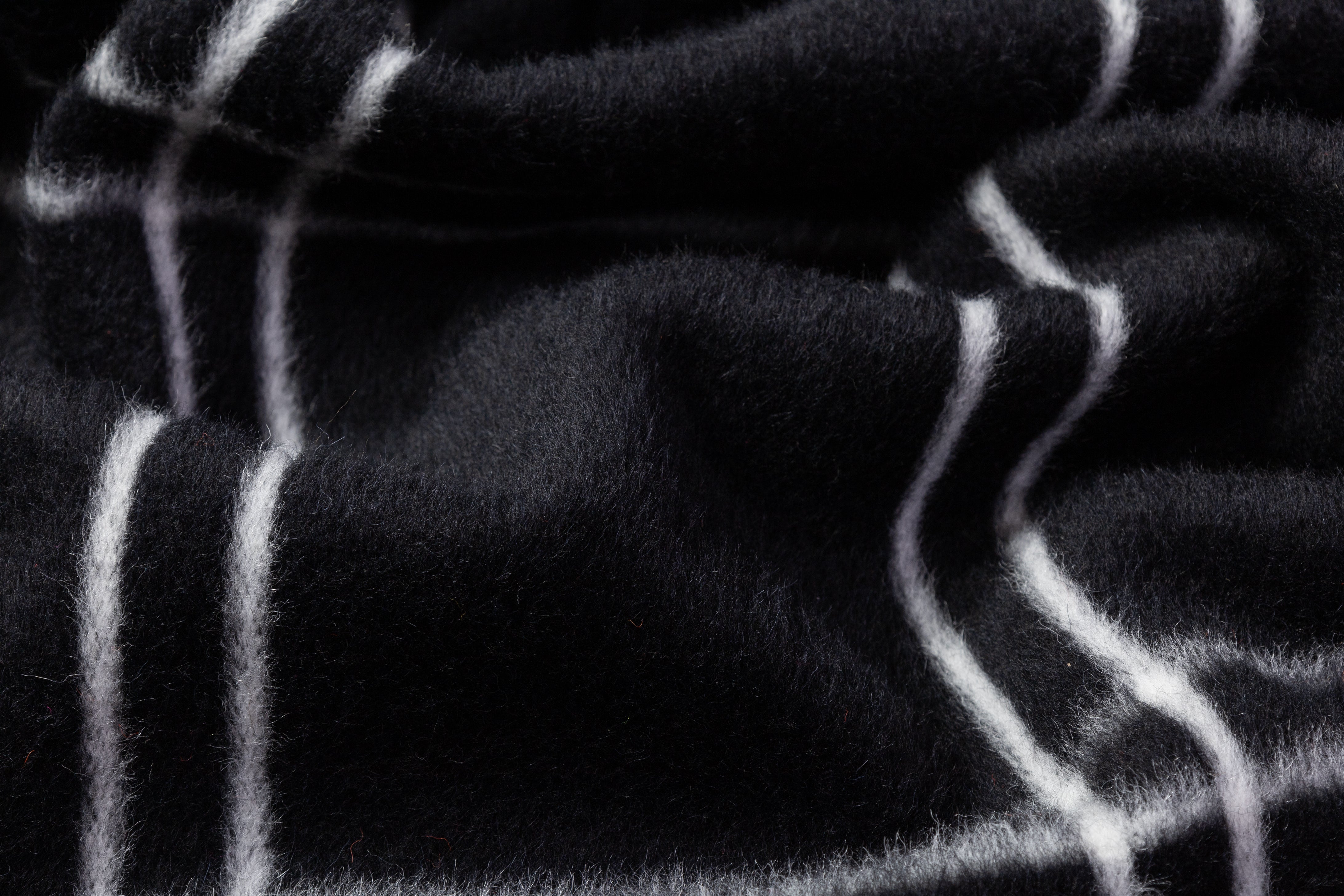 Windowpane Italian Alpaca Wool Coating - Black / White