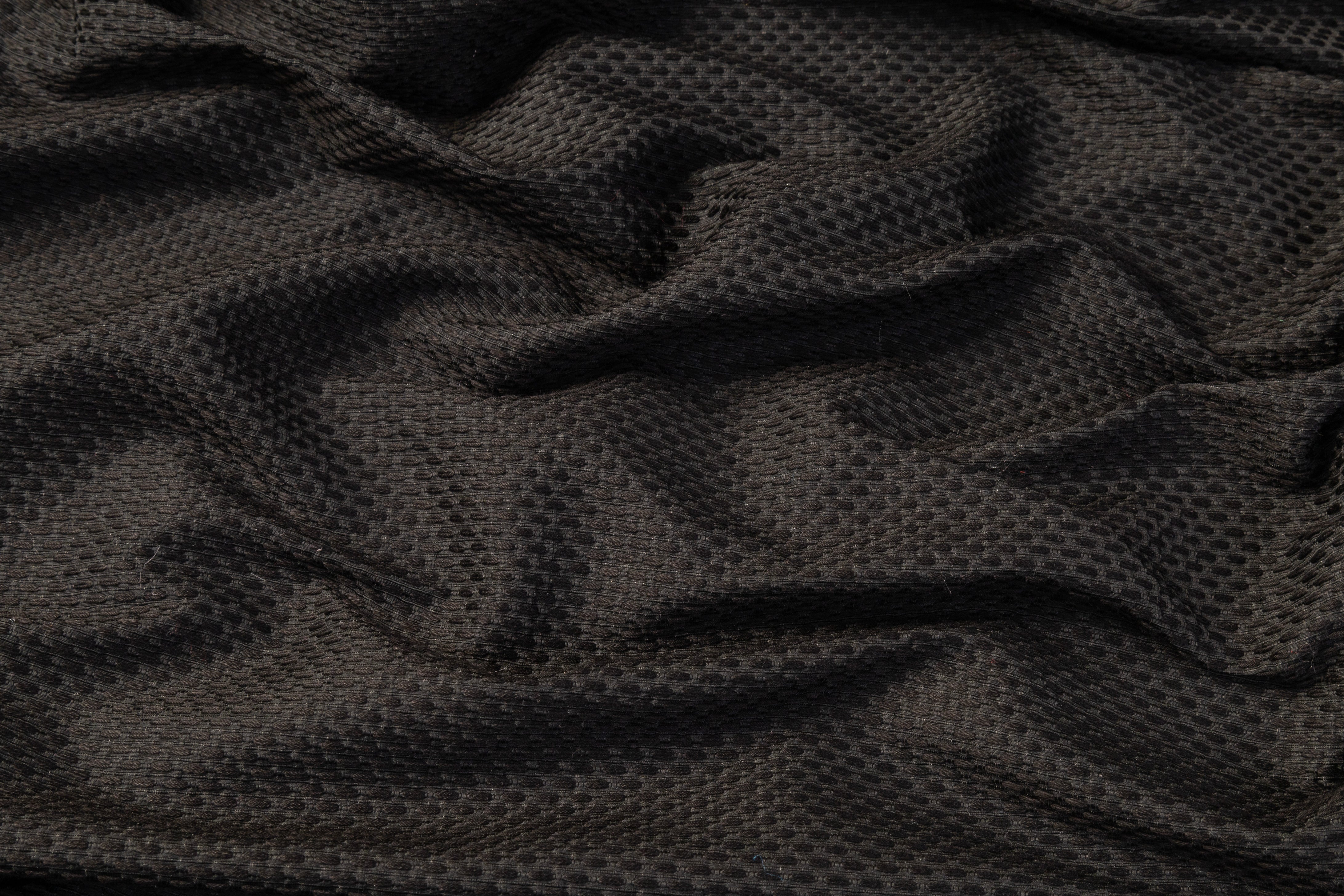 Italian Poly Cotton Brocade - Black