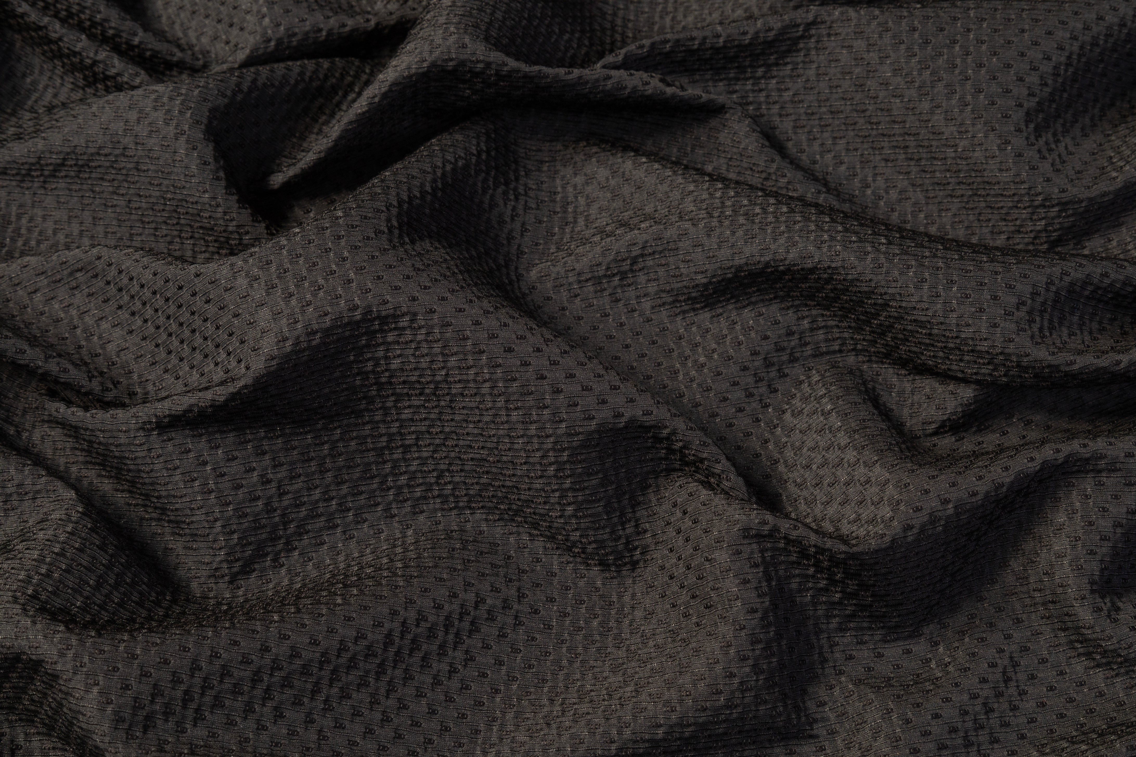Italian Poly Cotton Brocade - Black