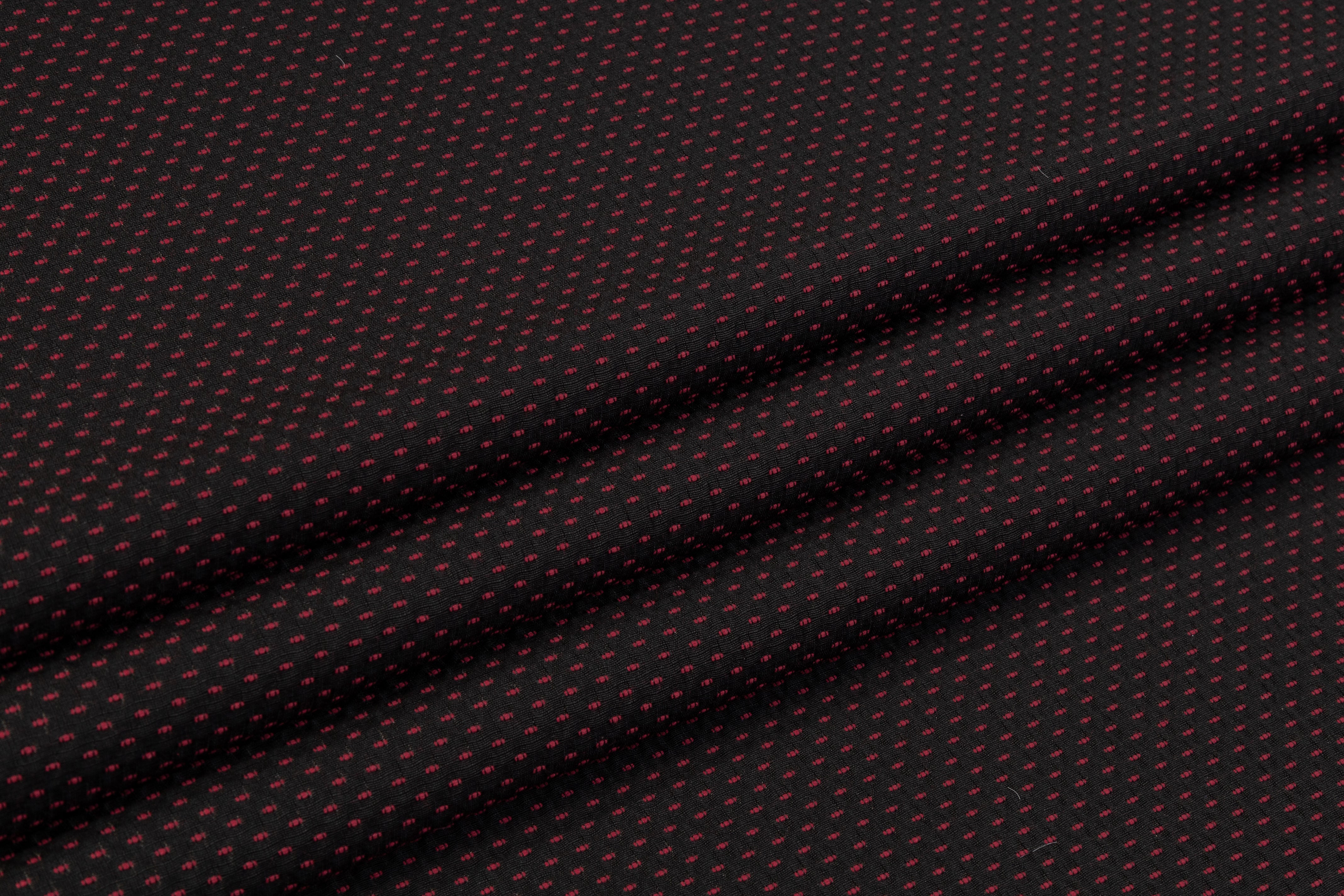 Italian Poly Cotton Brocade - Red