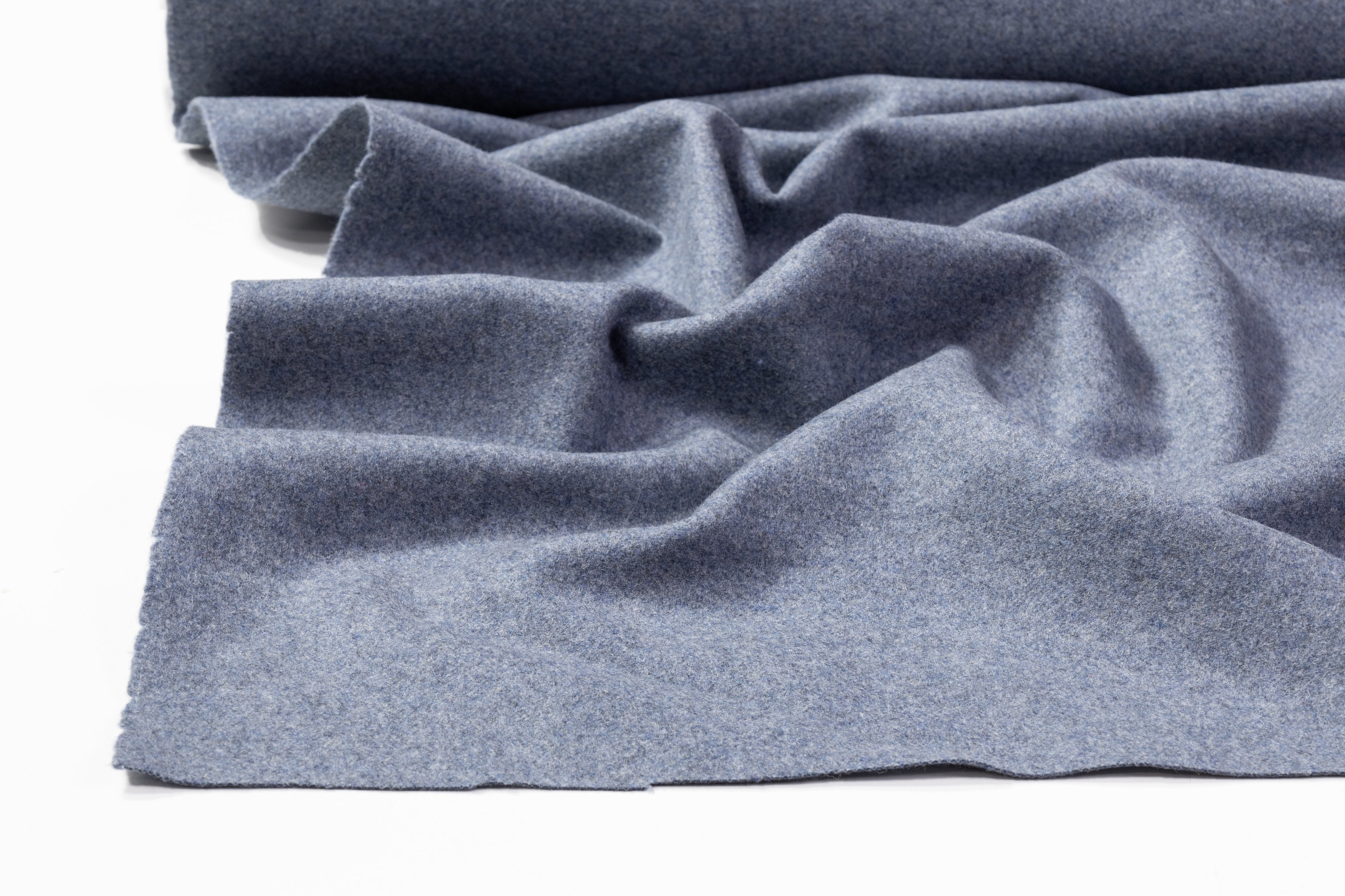 Italian Wool Blend Coating - Steel Blue