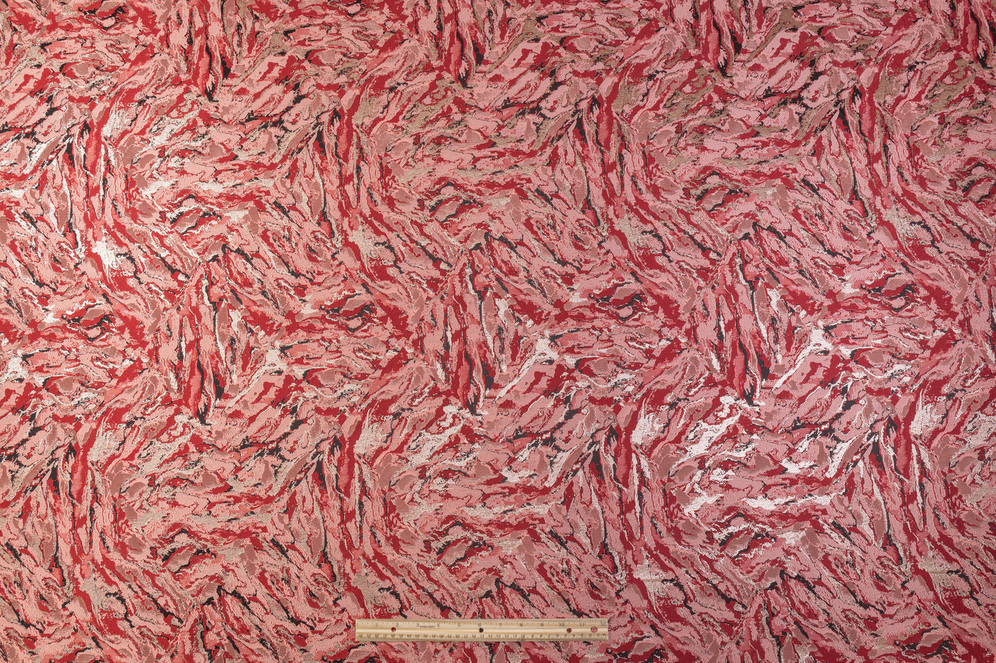 Abstract Metallic Brocade - Red / Pink