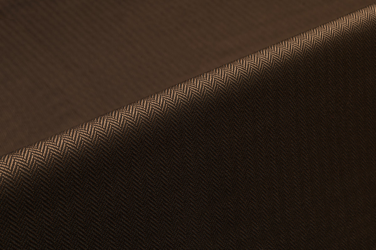 Agnona - Herringbone Italian Silk Suiting - Brown