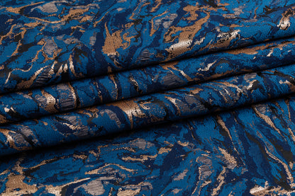 Abstract Metallic Brocade - Blue