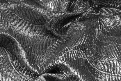 Abstract Metallic Matelassé Brocade - Gray SIlver